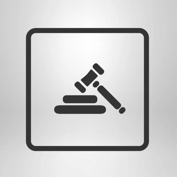 拍卖锤象形图 法律法官槌图标 平面设计风格 — 图库矢量图片