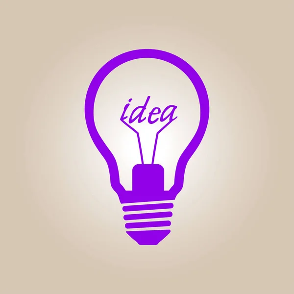 Lampe Lumineuse Signe Icône Symbole Idée Style Design Plat — Image vectorielle