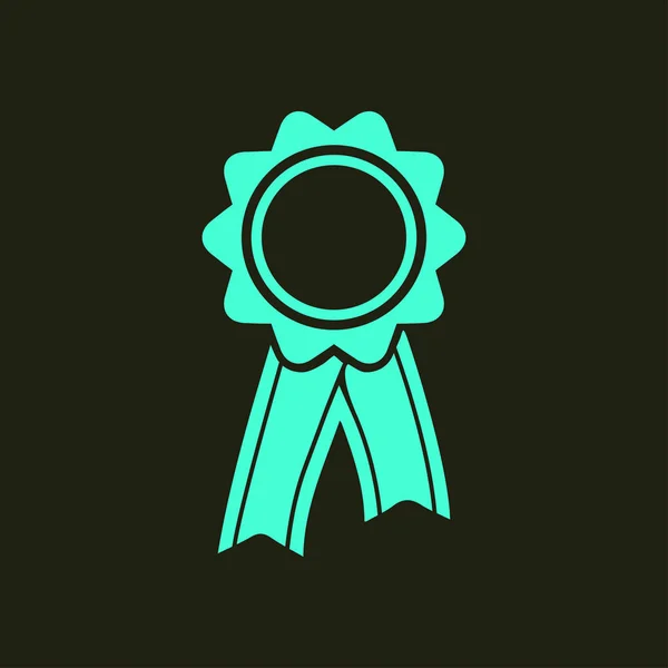 Badge Avec Icône Rubans Rosette Prix Avec Ruban Simbol — Image vectorielle