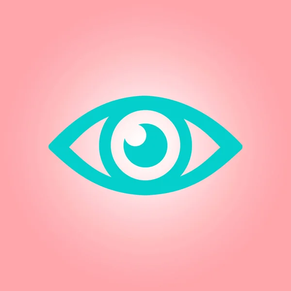 Göz Simgesini Zleme Gözetim Sistemi Düz Tasarım Stili — Stok Vektör