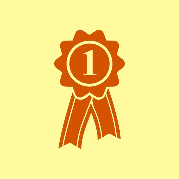 Badge Avec Icône Rubans Rosette Prix Avec Ruban Simbol — Image vectorielle