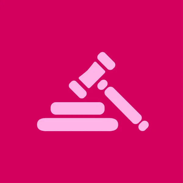 Auction Hammer Pictogram Law Judge Gavel Icon Flat Design Style — Stock Vector