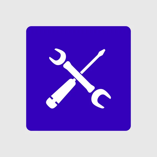 Reparatie Pictogram Service Symbool Extra Singn Platte Ontwerpstijl — Stockvector
