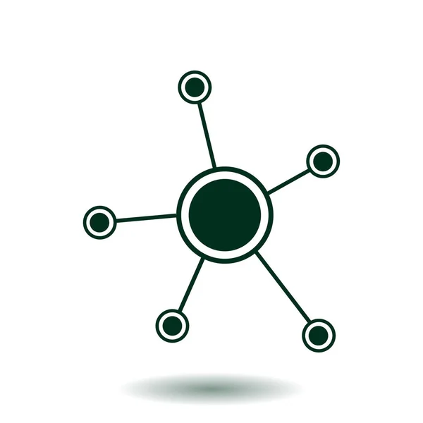 Soziales Netzwerk Einzelnes Symbol Globale Technologie Das Netzwerk Sozialer Verbindungen — Stockvektor