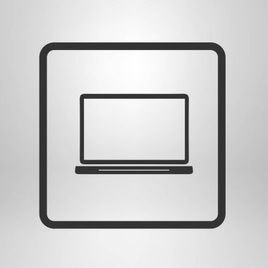 Laptop, vektör çizim basit simgesi