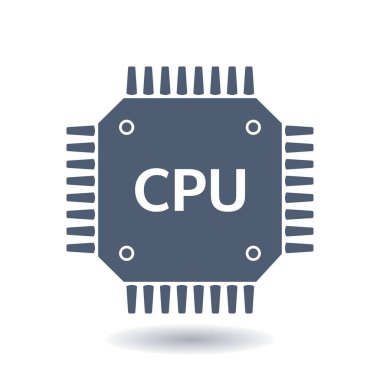 Devre kartı simgesi. Teknoloji düzeni kare simgesi. Düz tasarım stili.