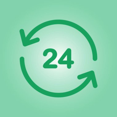 Saat saat etrafında bir gün simgesini açın. Rozet-saat çalışma süresi.