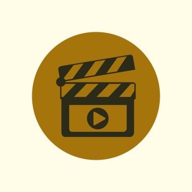 Film yapımcısı clapper kurulu simgesi. Düz tasarım stili.