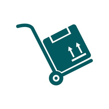 Kutuları simge kamyonla. El kamyon işareti simgesi.