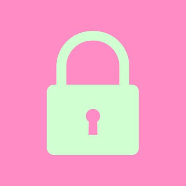 Kilit simgesi. Kullanıcı oturum açma kimlik doğrulama simgesi. Düz tasarım stili. 