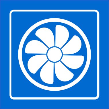 Egzoz fan simge. Vantilatör sembolü. Düz tasarım stili.