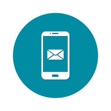 Akıllı telefon e-posta veya sms simgesi. Mobil posta işareti simgesi.