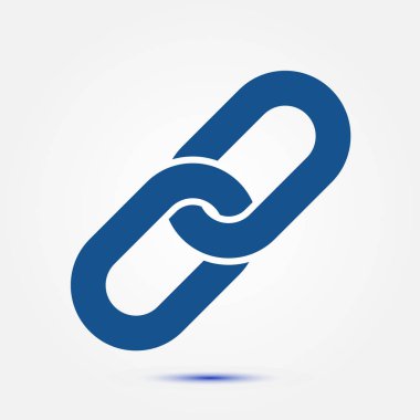 Bağlantı tek simge. Zincir bağlantı simgesi. Kaynağına bağlantı simgesi.