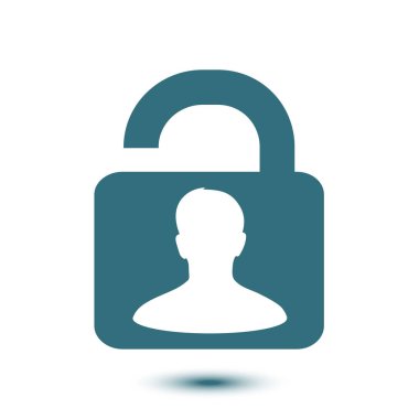 asma kilit, vektör çizim basit simgesi