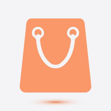 Alışveriş çantası simgesi. Butik alışveriş sembolü. Düz tasarım.