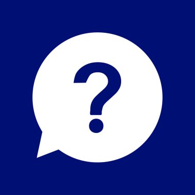 Soru işareti işareti simgesi. Yardım simgesi. SSS işareti. Düz tasarım stili. 