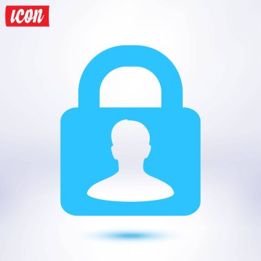 Kullanıcı oturum açma kimlik doğrulama simgesi. Düz tasarım stili.