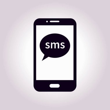 Akıllı telefon e-posta veya sms simgesi. Mobil posta işareti simgesi.
