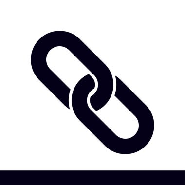 Bağlantı tek simge. Zincir bağlantı simgesi. Kaynağına bağlantı simgesi.