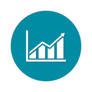 Infographic. Grafik simgesini. Büyüyen grafik erkek. Düz tasarım stili.