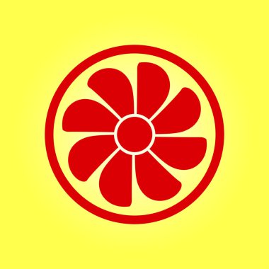 Egzoz fan simge. Vantilatör sembolü. Düz tasarım stili.