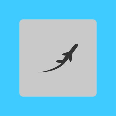 Uçak uçuş biletleri hava sinek seyahat kalkış siluet öğesi. Uçak sembolü. Seyahat etmek simge. Düz tasarım.