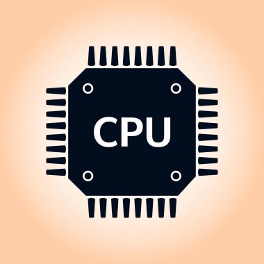 Devre kartı simgesi. Teknoloji düzeni kare simgesi. Düz tasarım stili.