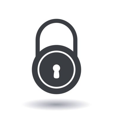 Kilit simgesi. Düz tasarım stili. Kullanıcı erişimi.