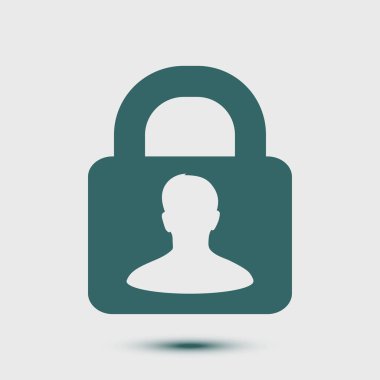 Kullanıcı oturum açma kimlik doğrulama simgesi. Düz tasarım stili.