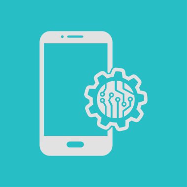 Akıllı telefon hizmetleri simgesi. Mobil kullanıcılar için destek.