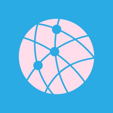 Küresel teknoloji veya sosyal ağ simge işareti simgesi.