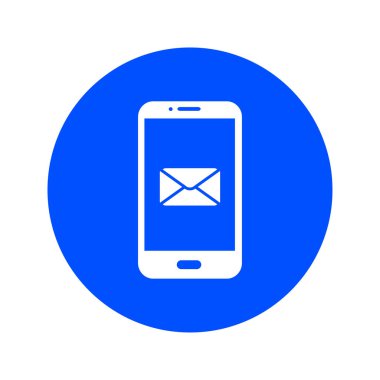 Akıllı telefon e-posta veya sms simgesi. Mobil posta işareti simgesi.