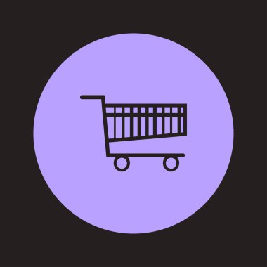 Grafik alışveriş düz simgesi. Bir ürünü Sepete Ekle.