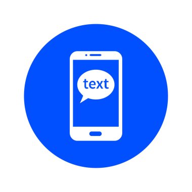 Mobil sohbet simgesi. Cep telefonu Web sohbet ve iletişim temsil eden.