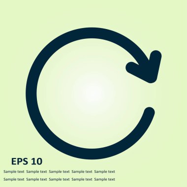 Dairesel ok işareti simge vektör. Sağa taşır oku.