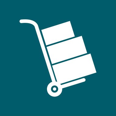 Kutuları simge kamyonla. El kamyon işareti simgesi.