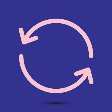 Dairesel ok işareti simge vektör. Düz tasarım stili.