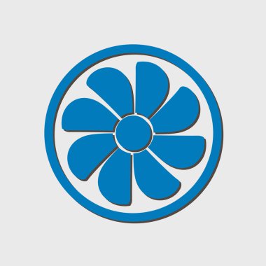 Egzoz fan simge. Vantilatör sembolü. Düz tasarım stili.