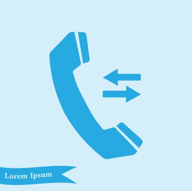Telefon simgesi. Düz tasarım stili. Geri bildirim sembolü.