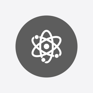 Atom işareti simgesi. Atom bölümü simgesi. Düz tasarım stili.