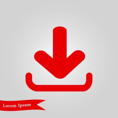 Simgesini indirin. Düğme yükleyin. Düz tasarım stili.