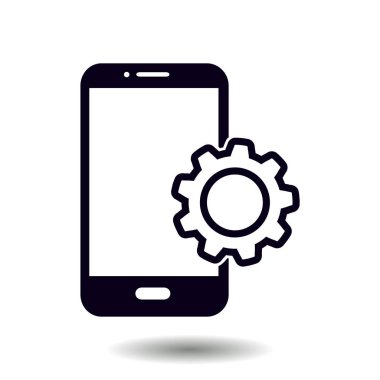 Akıllı telefon hizmetleri simgesi. Mobil kullanıcılar için destek.