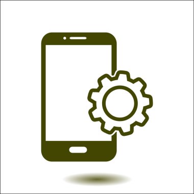 Akıllı telefon hizmetleri simgesi. Mobil kullanıcılar için destek.