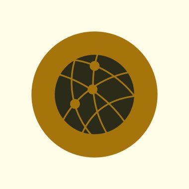 Küresel teknoloji veya sosyal ağ simge işareti simgesi.