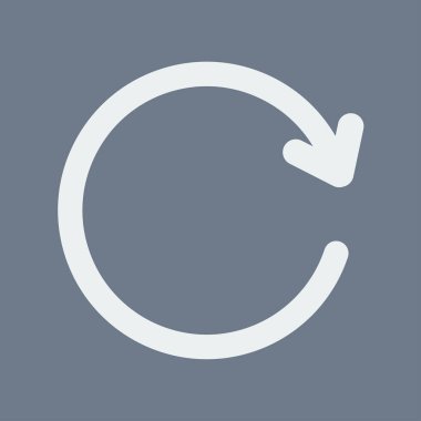 Dairesel ok işareti simge vektör. Sağa taşır oku.