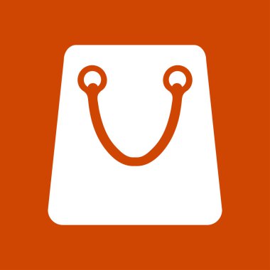 Alışveriş çantası simgesi. Butik alışveriş sembolü. Düz tasarım.