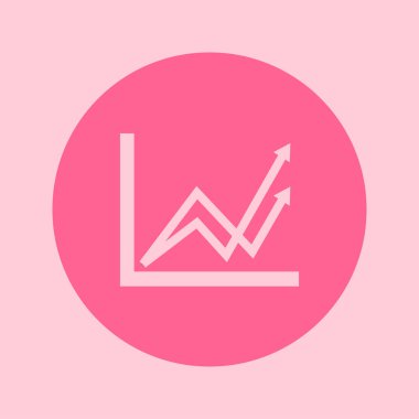 İş grafiği. Infographic. Grafik simgesini. Büyüyen grafik erkek. Düz tasarım stili.