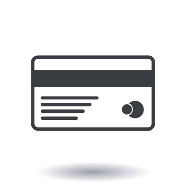 Vektör kredi kartı simgesi. Düz tasarım stili.