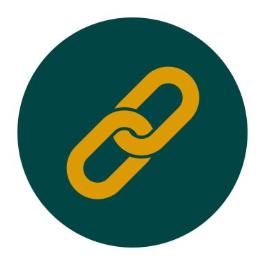 Bağlantı tek simge. Zincir bağlantı simgesi. Kaynağına bağlantı simgesi.