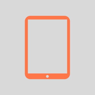 Modern dijital tablet Pc simgesi. Düz tasarım simgesi. 